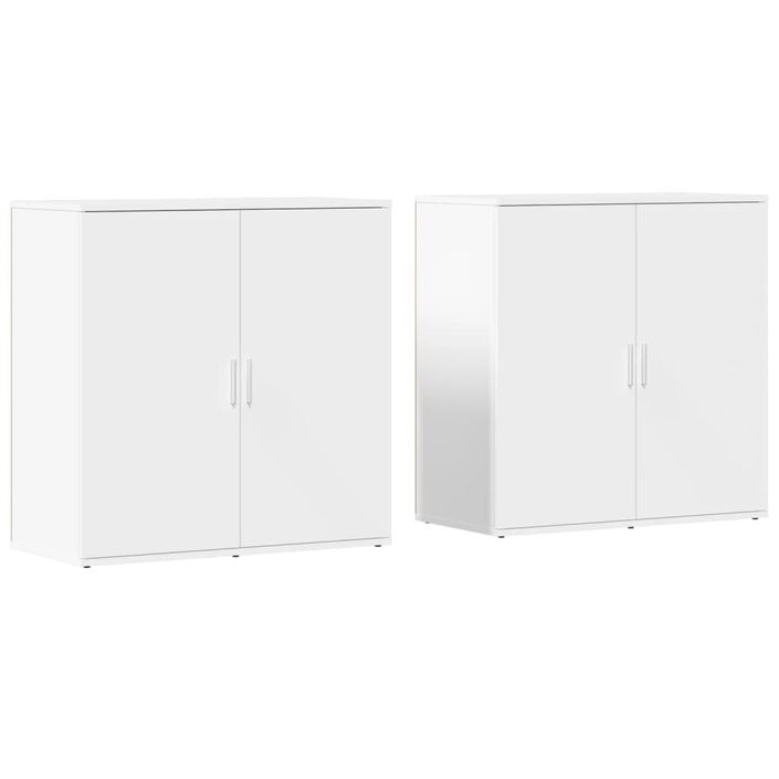 Buffets 2 pcs blanc 79x38x80 cm bois d’ingénierie - Photo n°1