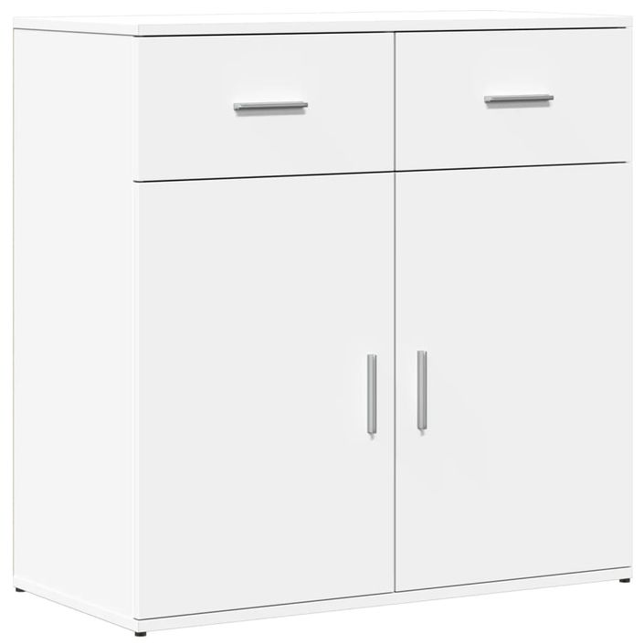 Buffets 2 pcs blanc 79x38x80 cm bois d’ingénierie - Photo n°4