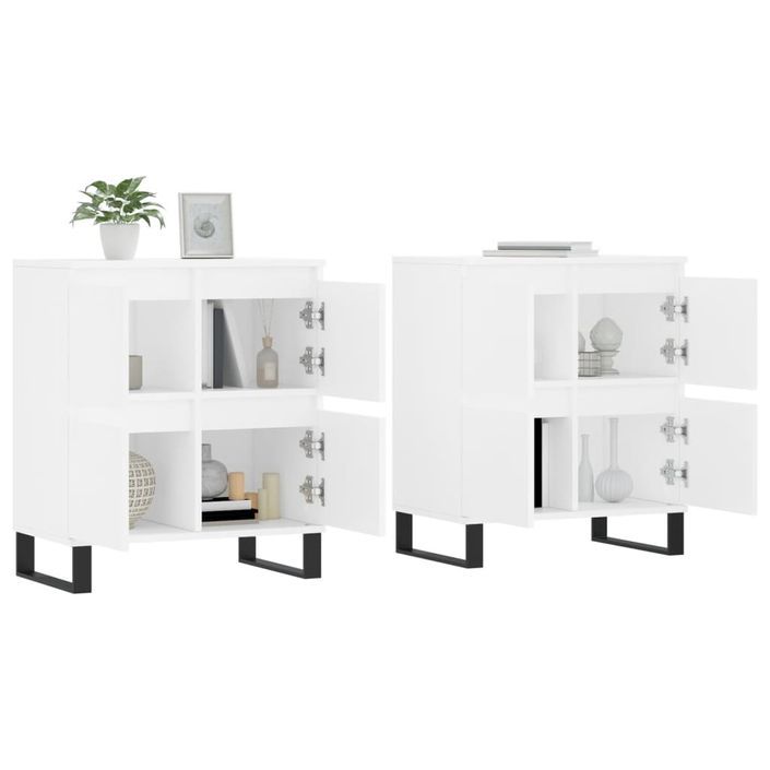 Buffets 2 pcs blanc bois d'ingénierie - Photo n°3