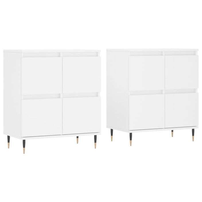 Buffets 2 pcs blanc bois d'ingénierie - Photo n°1