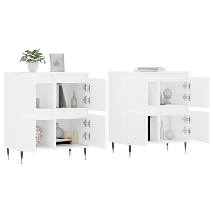 Buffets 2 pcs blanc bois d'ingénierie - Photo n°3