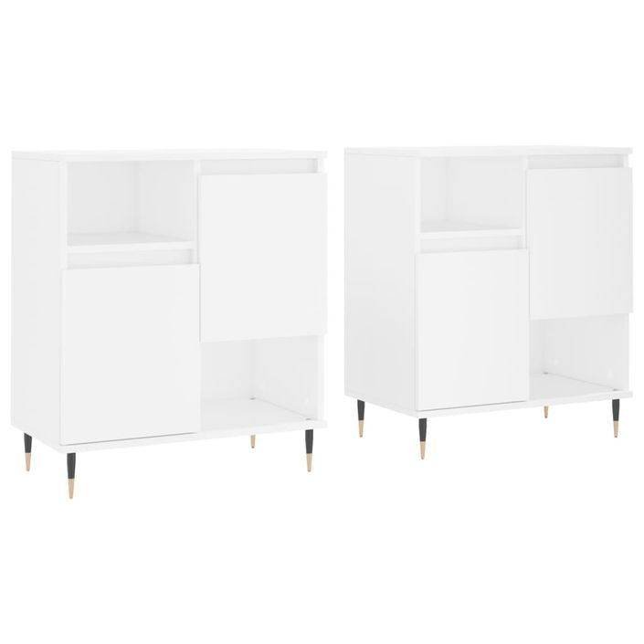 Buffets 2 pcs blanc bois d'ingénierie - Photo n°1