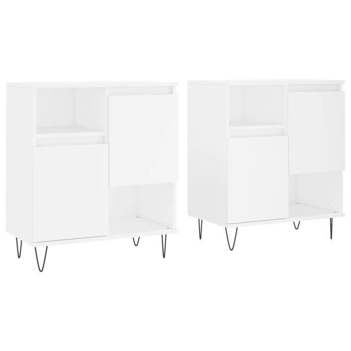 Buffets 2 pcs blanc bois d'ingénierie - Photo n°1