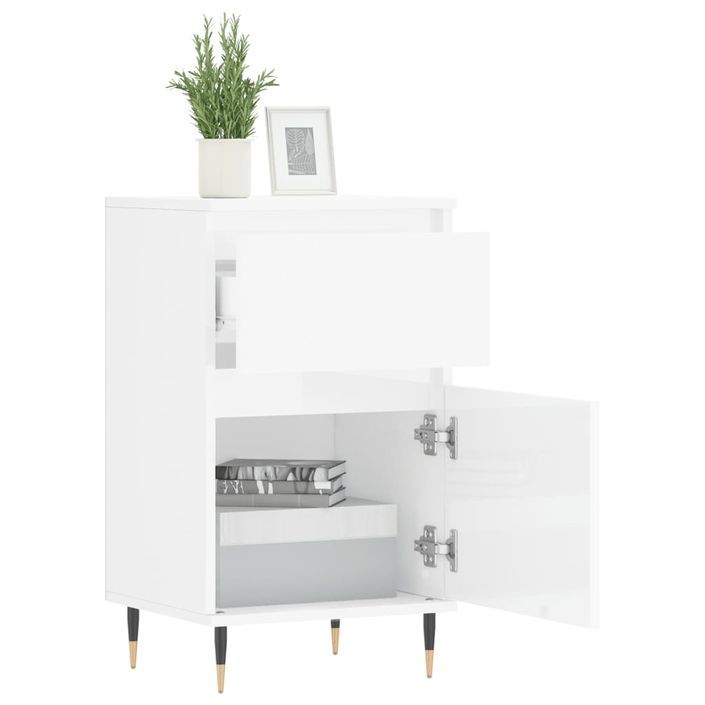 Buffets 2 pcs blanc brillant 40x35x70 cm bois d'ingénierie - Photo n°4