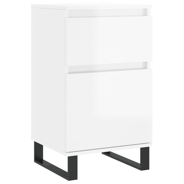 Buffets 2 pcs blanc brillant 40x35x70 cm bois d'ingénierie - Photo n°5