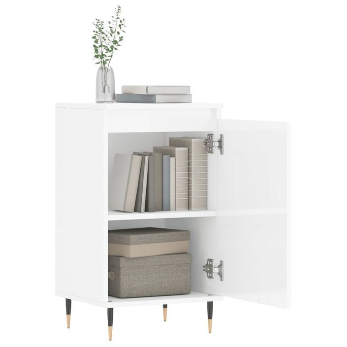 Buffets 2 pcs blanc brillant 40x35x70 cm bois d'ingénierie - Photo n°4