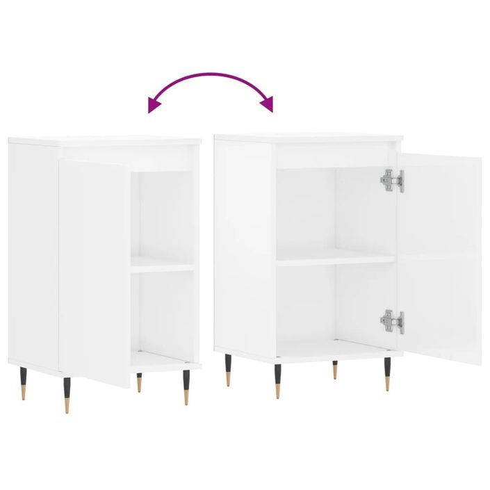 Buffets 2 pcs blanc brillant 40x35x70 cm bois d'ingénierie - Photo n°10