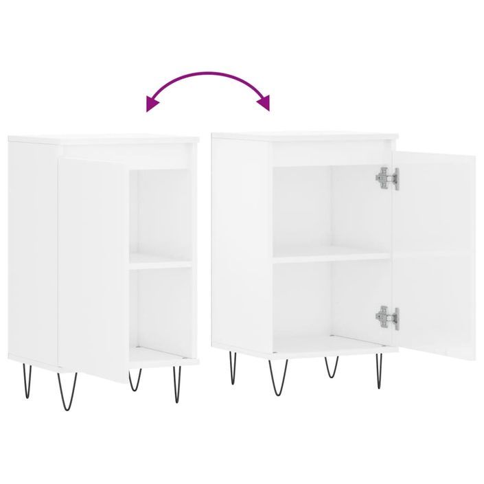 Buffets 2 pcs blanc brillant 40x35x70 cm bois d'ingénierie - Photo n°10