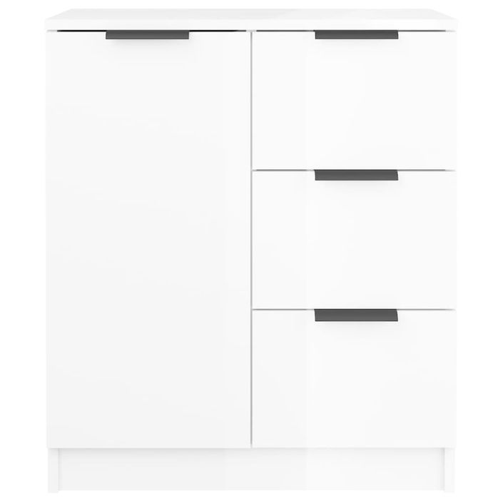 Buffets 2 pcs Blanc brillant 60x30x70 cm Bois d'ingénierie - Photo n°6