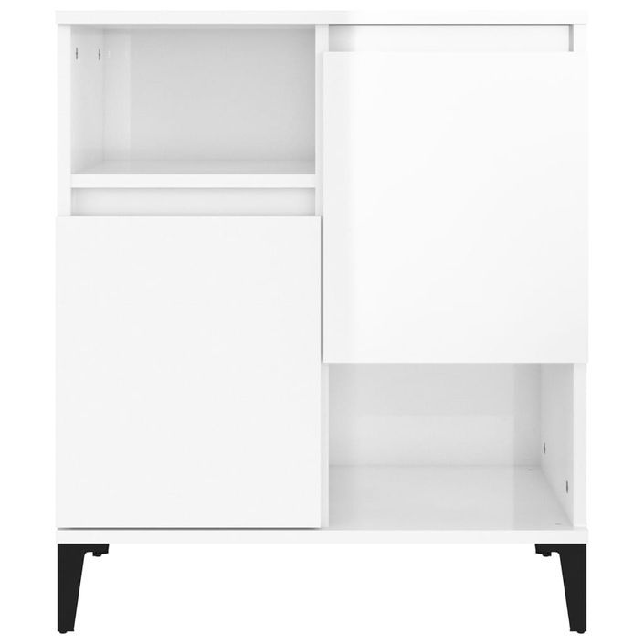 Buffets 2 pcs blanc brillant 60x35x70 cm bois d'ingénierie - Photo n°6