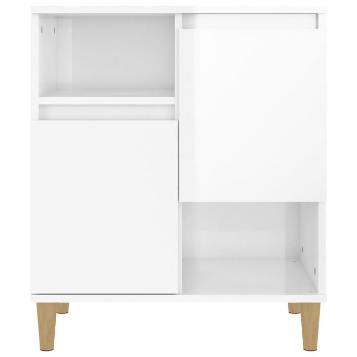 Buffets 2 pcs blanc brillant 60x35x70 cm bois d'ingénierie - Photo n°6