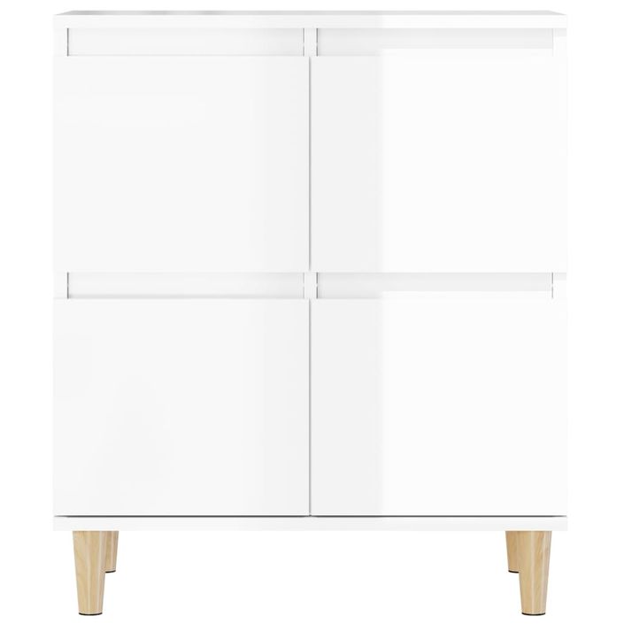 Buffets 2 pcs blanc brillant 60x35x70 cm bois d'ingénierie - Photo n°8