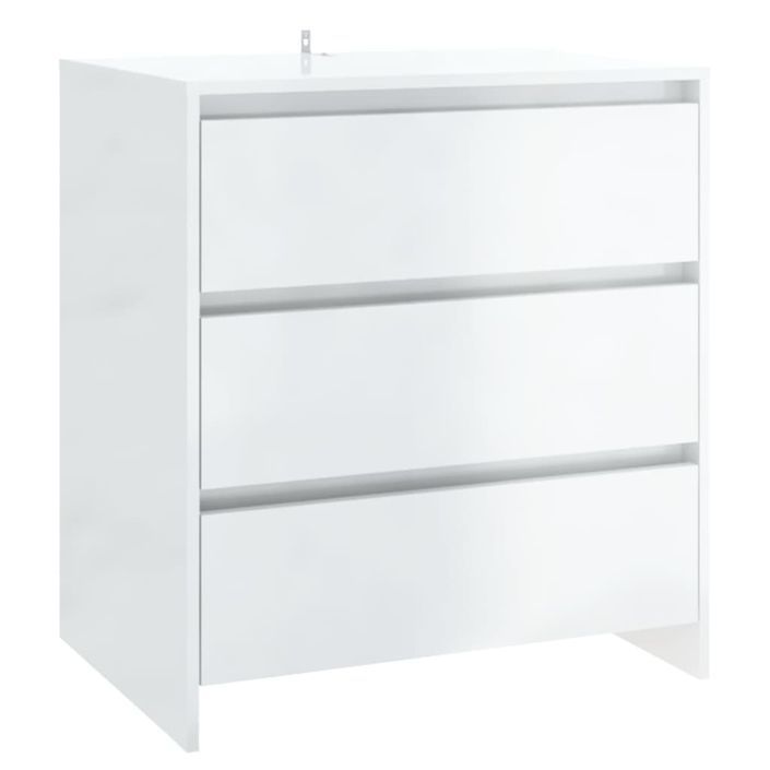 Buffets 2 pcs Blanc brillant Bois d'ingénierie 2 - Photo n°3