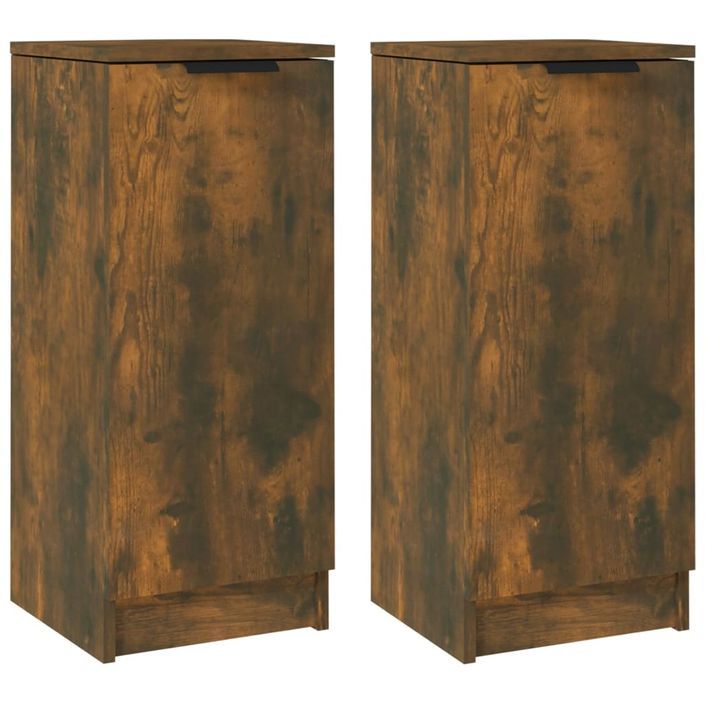 Buffets 2 pcs Chêne fumé 30x30x70 cm Bois d'ingénierie - Photo n°1