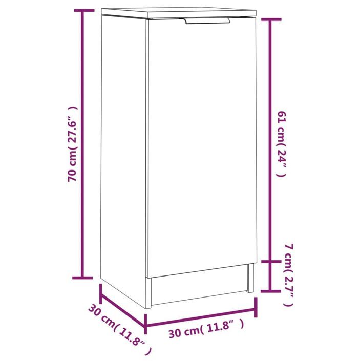 Buffets 2 pcs Chêne fumé 30x30x70 cm Bois d'ingénierie - Photo n°9