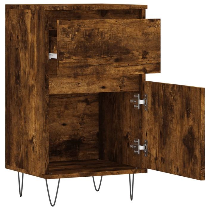 Buffets 2 pcs chêne fumé 40x35x70 cm bois d'ingénierie - Photo n°7