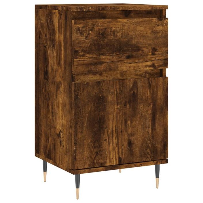 Buffets 2 pcs chêne fumé 40x35x70 cm bois d'ingénierie - Photo n°5