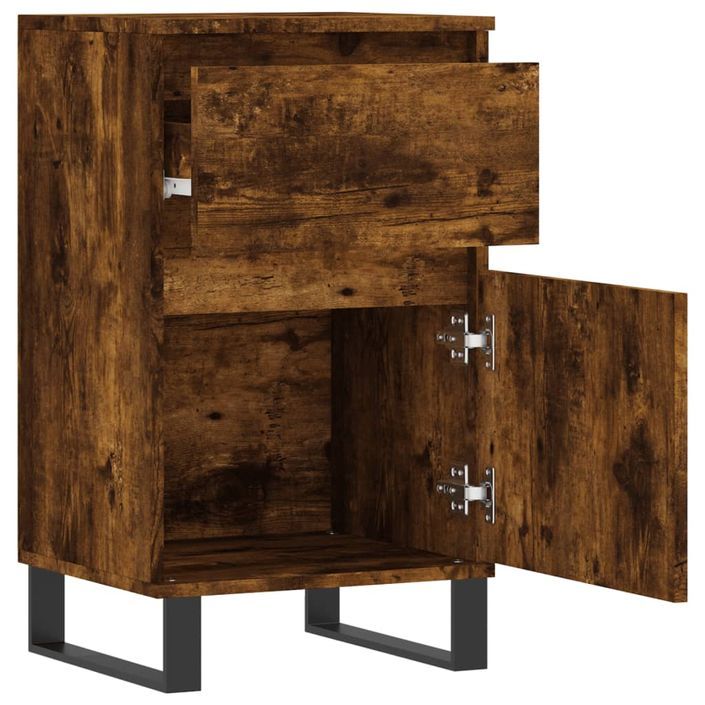 Buffets 2 pcs chêne fumé 40x35x70 cm bois d'ingénierie - Photo n°7