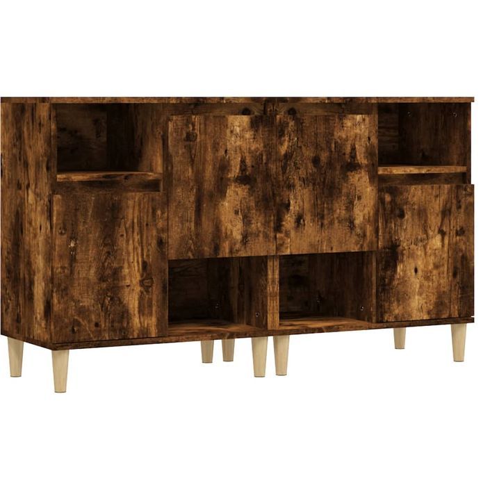 Buffets 2 pcs chêne fumé 60x35x70 cm bois d'ingénierie - Photo n°1