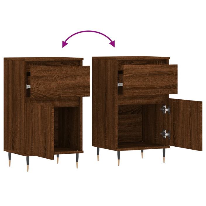 Buffets 2 pcs chêne marron 40x35x70 cm bois d'ingénierie - Photo n°10