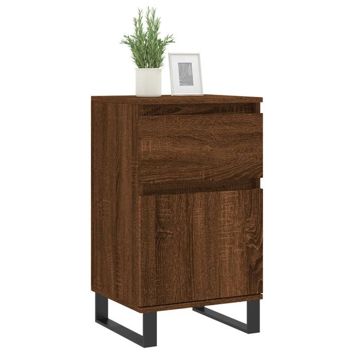 Buffets 2 pcs chêne marron 40x35x70 cm bois d'ingénierie - Photo n°3