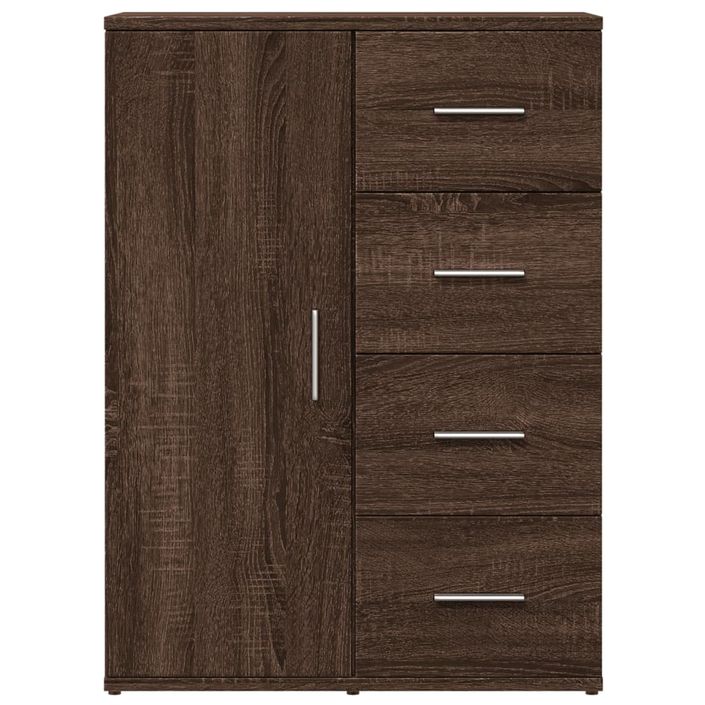 Buffets 2 pcs chêne marron 59x39x80 cm bois d'ingénierie - Photo n°5