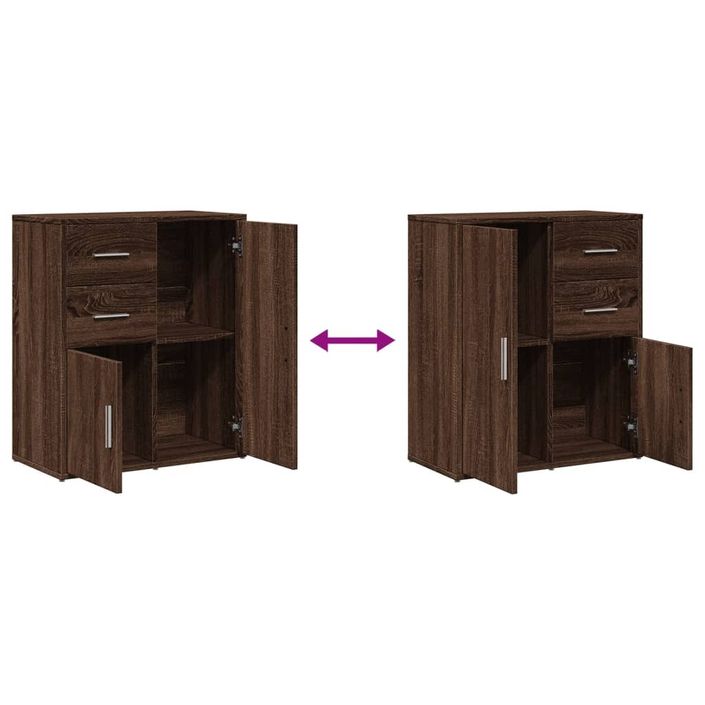 Buffets 2 pcs chêne marron 60x31x70 cm bois d'ingénierie - Photo n°8