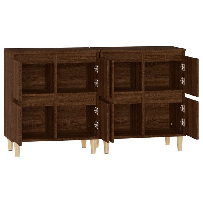 Buffets 2 pcs chêne marron 60x35x70 cm bois d'ingénierie - Photo n°7