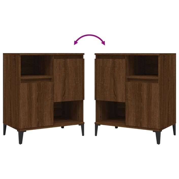 Buffets 2 pcs chêne marron 60x35x70 cm bois d'ingénierie - Photo n°7