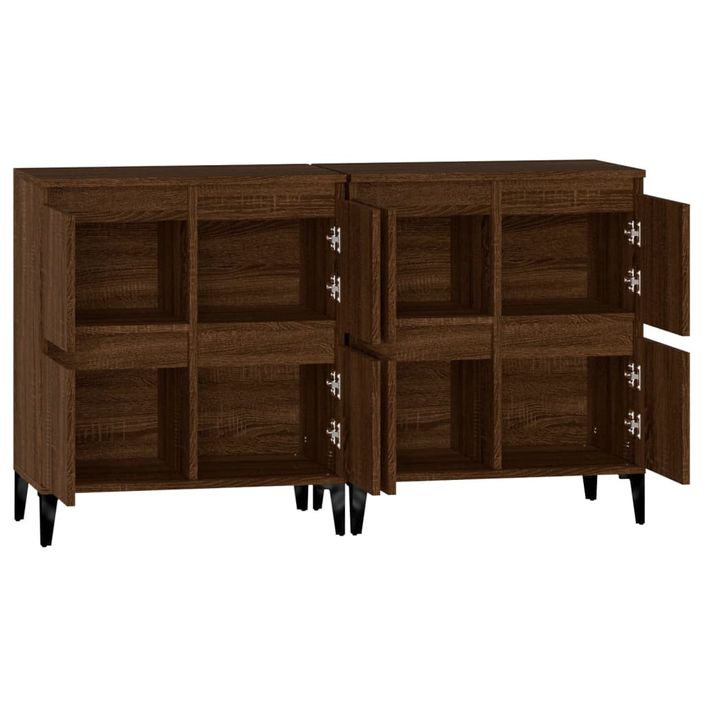 Buffets 2 pcs chêne marron 60x35x70 cm bois d'ingénierie - Photo n°7