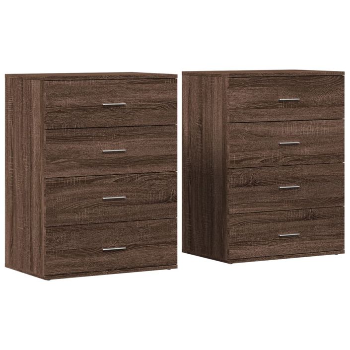 Buffets 2 pcs chêne marron 60x39x80 cm bois d'ingénierie - Photo n°1