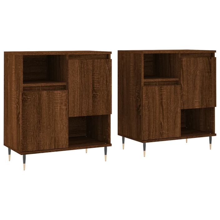 Buffets 2 pcs chêne marron bois d'ingénierie - Photo n°1