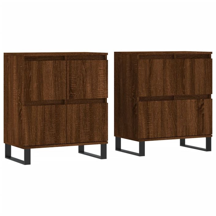 Buffets 2 pcs chêne marron bois d'ingénierie - Photo n°1