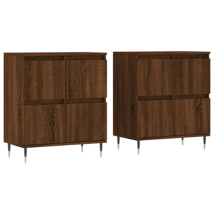 Buffets 2 pcs chêne marron bois d'ingénierie - Photo n°1