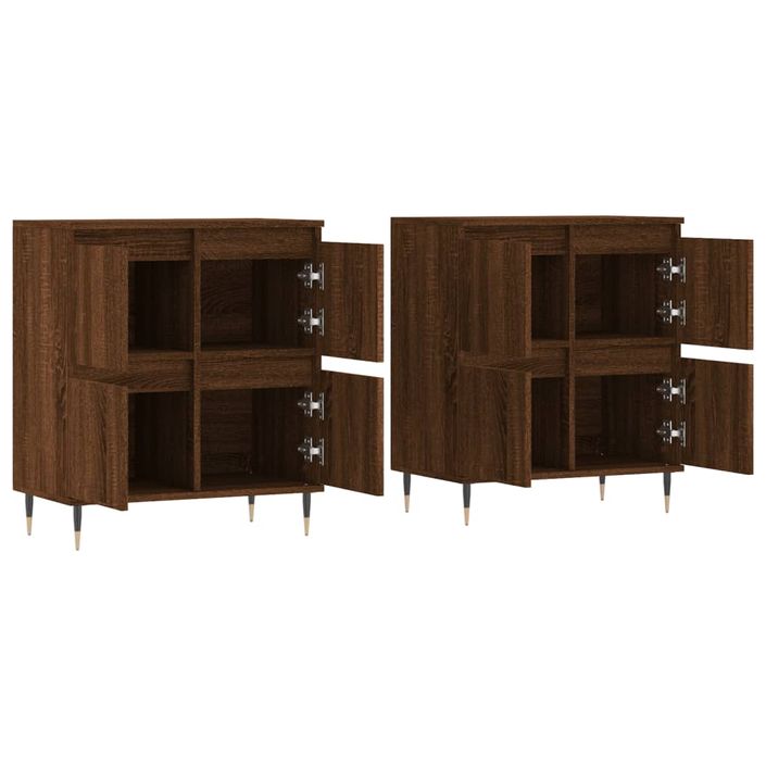 Buffets 2 pcs chêne marron bois d'ingénierie - Photo n°4