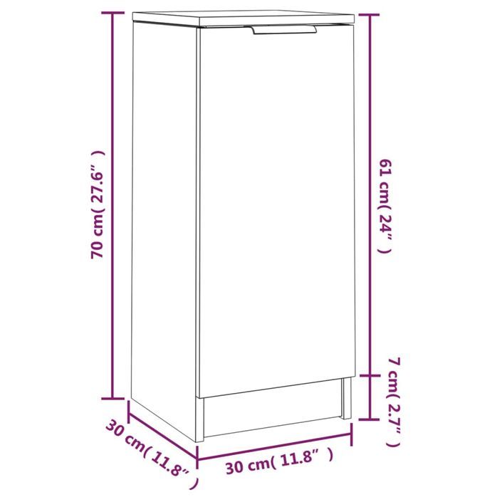 Buffets 2 pcs Chêne Sonoma 30x30x70 cm Bois d'ingénierie 2 - Photo n°10