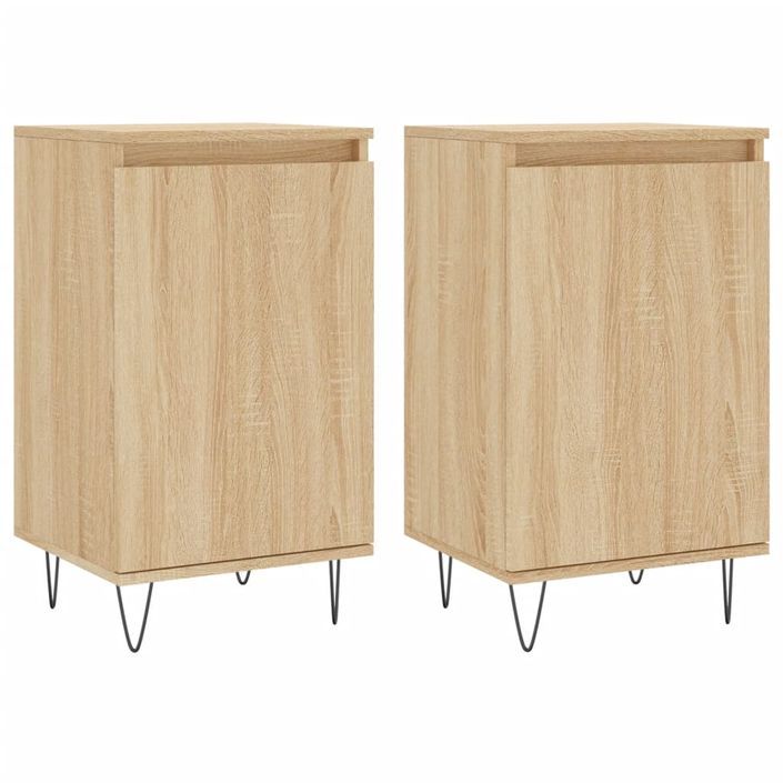 Buffets 2 pcs chêne sonoma 40x35x70 cm bois d'ingénierie - Photo n°1