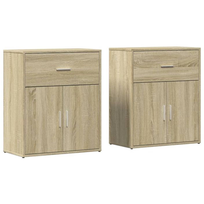 Buffets 2 pcs chêne sonoma 60x31x70 cm bois d'ingénierie - Photo n°1