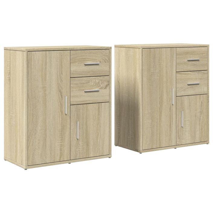 Buffets 2 pcs chêne sonoma 60x31x70 cm bois d'ingénierie - Photo n°1