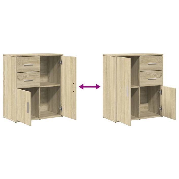 Buffets 2 pcs chêne sonoma 60x31x70 cm bois d'ingénierie - Photo n°8