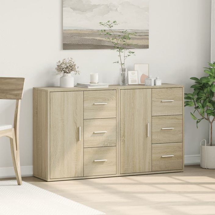 Buffets 2 pcs chêne sonoma 60x31x70 cm bois d'ingénierie - Photo n°3