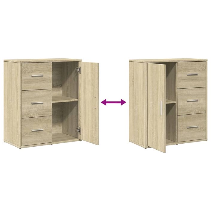 Buffets 2 pcs chêne sonoma 60x31x70 cm bois d'ingénierie - Photo n°8