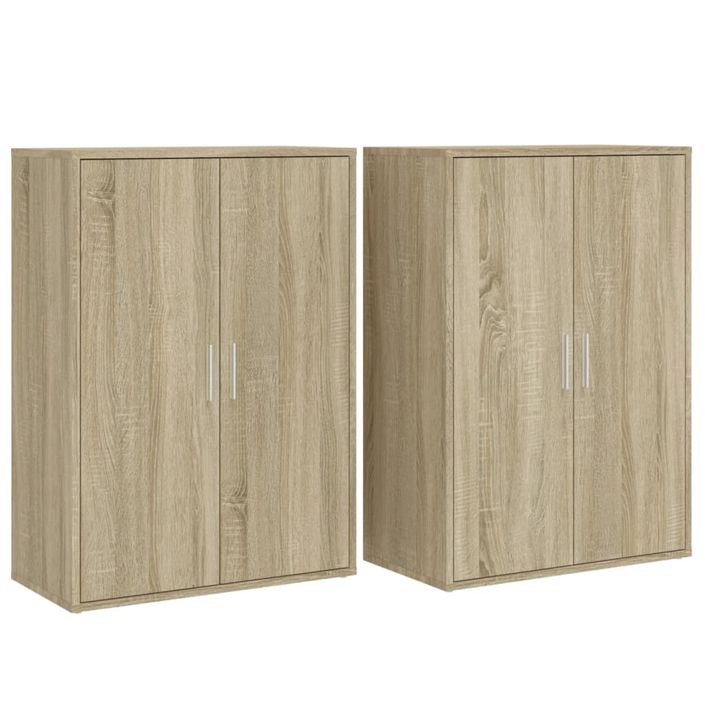 Buffets 2 pcs chêne sonoma 60x31x84 cm bois d'ingénierie - Photo n°1