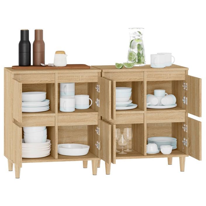 Buffets 2 pcs chêne sonoma 60x35x70 cm bois d'ingénierie - Photo n°5