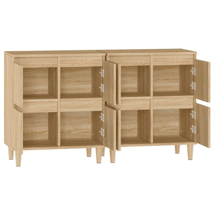 Buffets 2 pcs chêne sonoma 60x35x70 cm bois d'ingénierie - Photo n°7