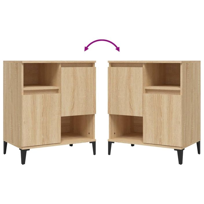 Buffets 2 pcs chêne sonoma 60x35x70 cm bois d'ingénierie - Photo n°7