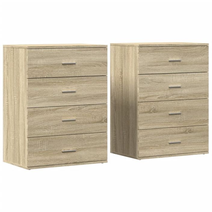 Buffets 2 pcs chêne sonoma 60x39x80 cm bois d'ingénierie - Photo n°1