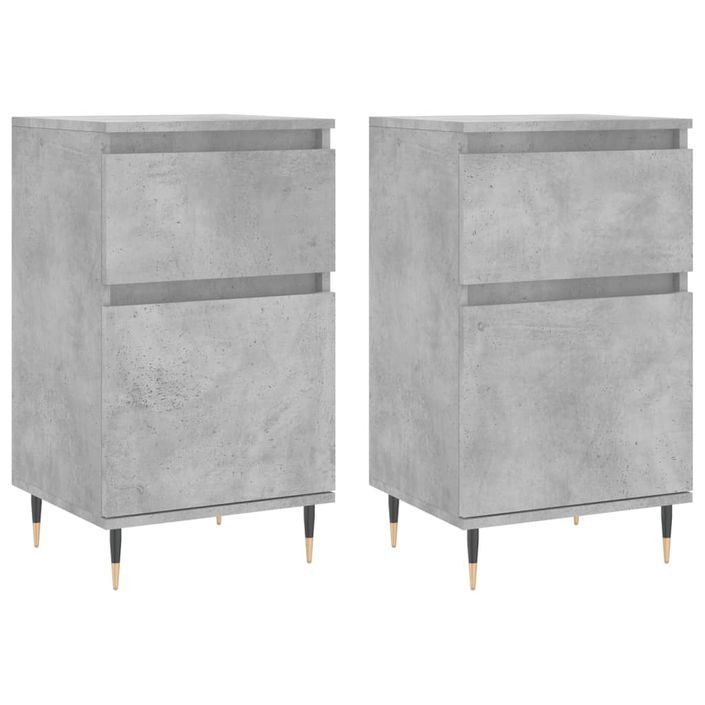 Buffets 2 pcs gris béton 40x35x70 cm bois d'ingénierie - Photo n°1