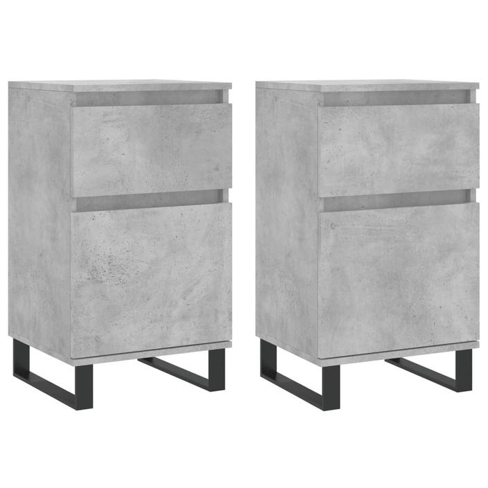 Buffets 2 pcs gris béton 40x35x70 cm bois d'ingénierie - Photo n°1