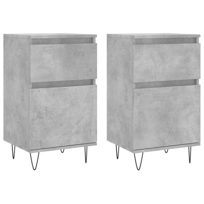 Buffets 2 pcs gris béton 40x35x70 cm bois d'ingénierie - Photo n°1